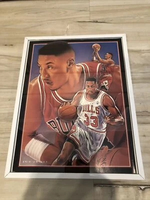 Foto enmarcada de artista de dibujo de colección Scottie Pippen años 90 Chicago Bulls 8x11” Foto 1 de 4