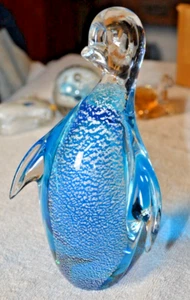 c1950/60 Barovier Seguso MURANO ITALY ART GLASS Silver Fleck PENGUIN FIGURE 8.5" - Picture 1 of 7