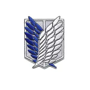 Attack On Titan Wings Of Freedom Blue & White Embroidered Iron On Patch Cosplay - Picture 1 of 2