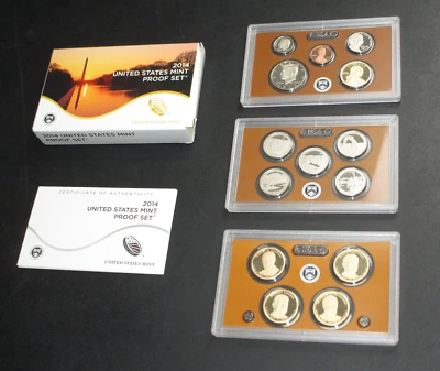 2014 US Mint Proof 14 Coins Set Uncirculated USA 1c-$1 Values Complete! - Image 1 of 4