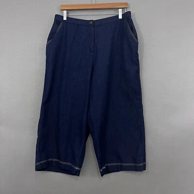 Pantalones de mezclilla estilo Susan Graver para mujer talla XL azul bolsillos cortos pierna ancha Foto 1 de 4