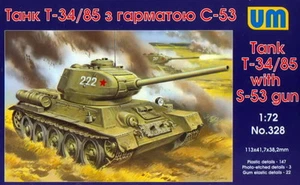 Tanque pesado UM 1/72 328 Segunda Guerra Mundial Ejército Rojo Soviético T-34/85 con pistola S-53 - Imagen 1 de 2