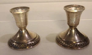 VINTAGE 2 Sterling Silver 2- 3/4" HIGH DUCHIN CREATION CANDLE STICK HOLDERS - Picture 1 of 6