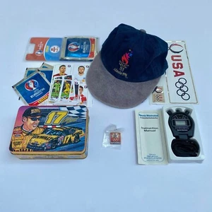 Vintage SPORTS LOT Olympics Illustrated Pin Racing Stopwatch Hat Euro2016 Nascar - Picture 1 of 5