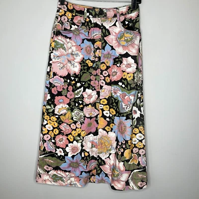 Manoush Carnaby Falda Lápiz Mujer Talla 4 Floral Pana Algodón Foto 1 de 4