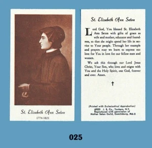 JB025P St Elizabeth Seton Paper Holy Card Pack of 100 Pieces - Picture 1 of 3