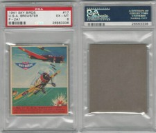 R137 Goudey, Sky Birds, 1941, #17 U.S.A. Brewster F-2A1, PSA 6 EXMT