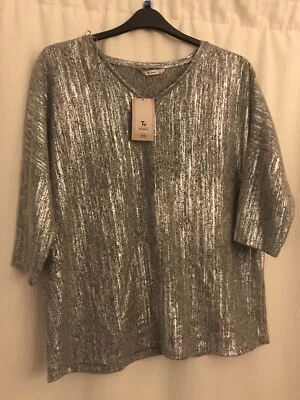 Silver Grey V-Neck Jumper From TU BNWT Size 18 - Image 1 of 4