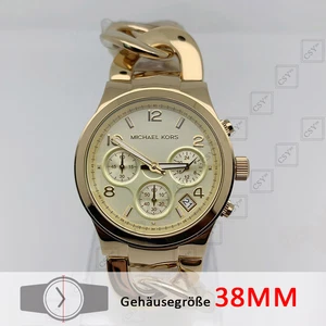 Neu Michael Kors MK3131 38mm Gold Edelstahl Armband Analoger Quarz Damenuhr