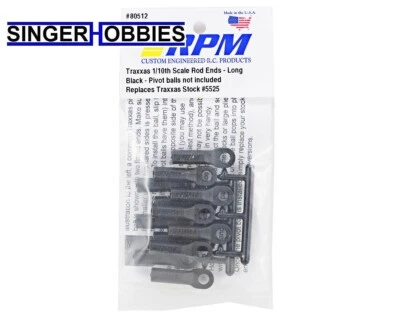 RPM 80512 长 Traxxas 转扣杆端部套装(黑色)(12)H — 第 1/2 张图片