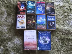 Bulk lot of 10x books, sci-fi, adventure, fantasy, history, intrigue, aliens - Picture 1 of 6