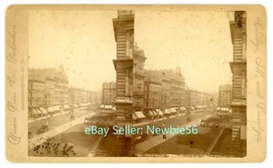 Chicago IL-CLARK STREET NORTH FROM JACKSON-Union View Co Large Mount Stereoview - Picture 1 of 2