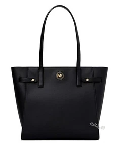 Michael Kors Women Bag Shoulder Bag Carmen LG NS Tote Bag Leather Black New - Photo 1 sur 12