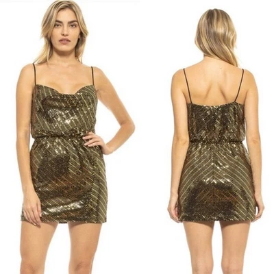 Nuevo con etiquetas Mini Vestido Alexia Admor Kylien Lámina Drapeada TALLA GRANDE Original $129 Foto 1 de 4