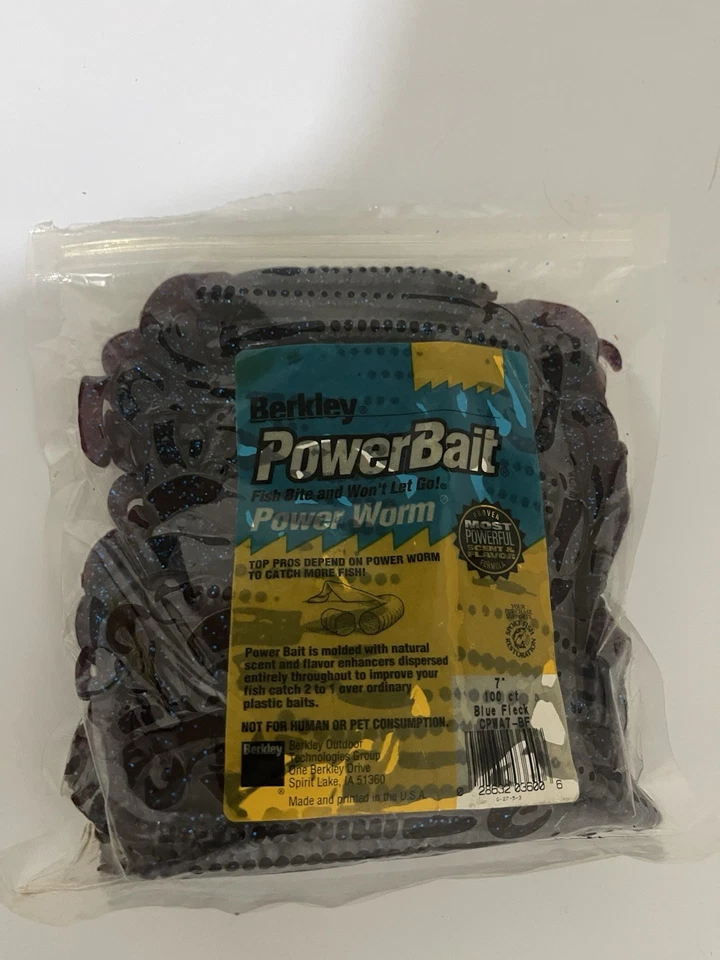 Powerbait 7 pulgadas Power Worm a granel mancha azul viejo Foto 1 de 1