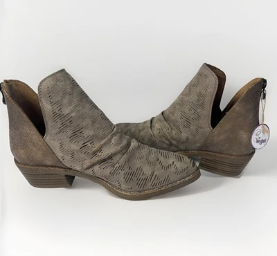 Botín Blowfish Malibu Vegano Dividido Talla 7.5 Tostado Cremallera Trasera 1.5" Tacón Foto 1 de 4