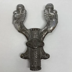 Antigua lámpara de pie de mesa Art Deco de metal fundido base columna romper pelícano cisne pájaro - Imagen 1 de 16