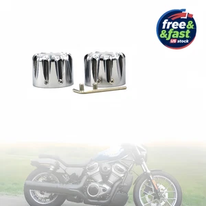 Chrome Front Axle Nut Cover For Harley Touring Street Glide Road Glide 08-17 - Picture 1 of 6