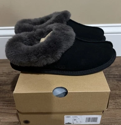 NIB Womens UGG Size 7 Moraene Slipper BLK Black - Image 1 of 4