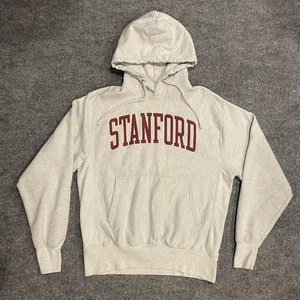 Sudadera con capucha vintage Stanford Cardinal Champion tejido inverso para hombre gris medio universidad - Imagen 1 de 12