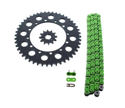 Kawasaki 1995-06 KDX200 / 97-05 KDX220 Green Chain & Sprocket Black 12/48 110L - Image 1 of 4