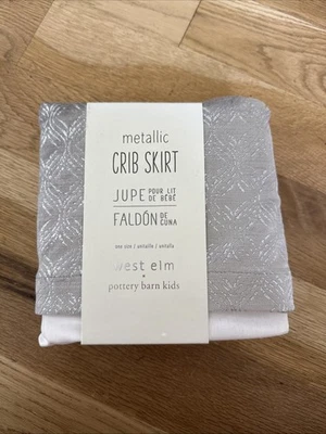 Falda de cuna metálica West Elm Pottery Barn para niños Jupe Foto 1 de 3