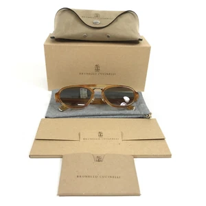 Brunello Cucinelli Sunglasses BC4008S 102232 Honey Avana with Desert Gray Lenses - Picture 1 of 14