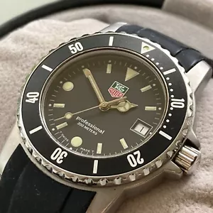 TAG HEUER 1500 DATE WD1210-G-20 MENS / UNISEX MID-SIZE DIVE WATCH BLACK - Picture 1 of 8