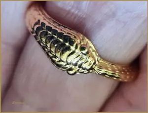 ANILLO VINTAGE CON FORMA DE SERPIENTE TRABAJADA EN RELIEVE DE ORO SOBRE PLATA - Foto 1 di 3
