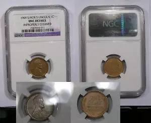 1909-S/HORIZONTAL S LINCOLN NGC UNC. DETTAGLI INV#333-B11 - Foto 1 di 1