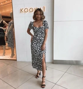Kookai Black White Fleur Day Dress Size XS - S - Picture 1 of 17
