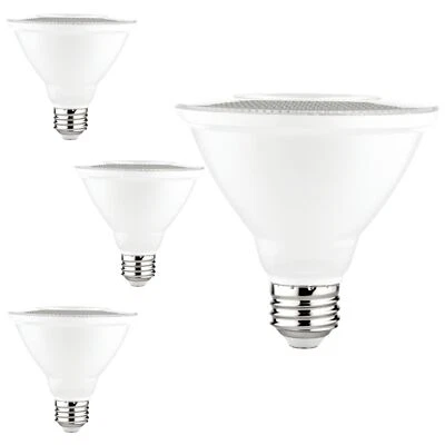 4Pack PAR30 LED Short Neck Flood Wet Light Bulb, 10W (75W) 4000K, E26, 800LM - Image 1 of 4
