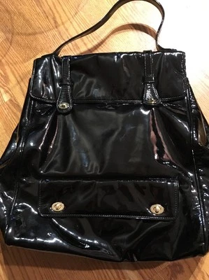 Barneys New York Nancy черная лакированная кожа потрясающая сумка (MSRP $320) - Изображение 1 из 4