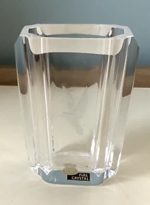 Piccolo vaso cristallo pieno vintage Scruf Svezia etichetta originale colomba incisa - Foto 1 di 8