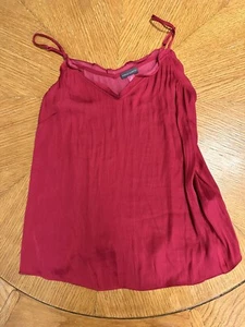 Vince Camuto Y2K Tank V Neck Top XS Deep Pink Babydoll Strappy - Picture 1 of 7