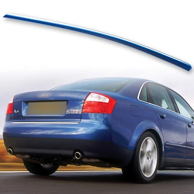 Fyralip Painted Rear Trunk Lip Spoiler For Audi A4 B6 Sedan Denim Blue LZ5W — 第 1/4 张图片