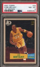 2007-08 TOPPS KOBE BRYANT 1957-58 VARIATION 1st Edition SSP Gold Seal PSA 8 /119