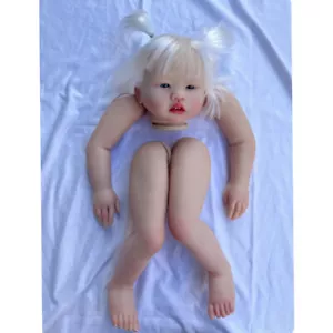 29 Inch Reborn Doll Kit with Hand-Rooted White Hair Painted Kit DIY Part w/Cloth - Picture 1 of 7