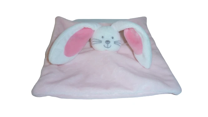 Doudou lapin plat rose comme neuf Kimbaloo - Photo 1/1