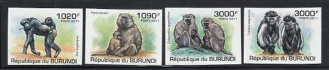 BURUNDI Apes MNH imperforate set Cover