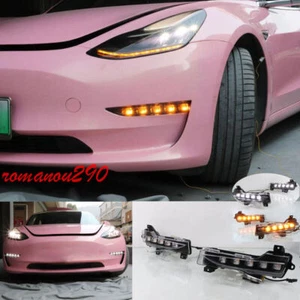 2017-2022 For Tesla Model 3 LED Driving Lights Turn Signal Lights Fog Lights 2X - Picture 1 of 12