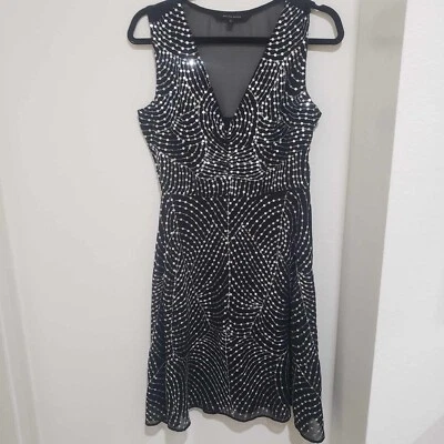 Vestido Walter Baker Negro Plateado Mini Lentejuelas Brillo Talla 4 Cóctel Fiesta  Foto 1 de 4