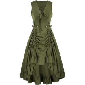 Victorian Dress for Women Steampunk Dress Victorian Sleeveless HI LOW Dress - Picture 1 of 14