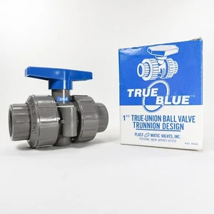 Plast-O-Matic True Blue 1" True-Union Kugelhahn MBV100EPS-CP (Pls LESEN) NEU - Bild 1 von 22