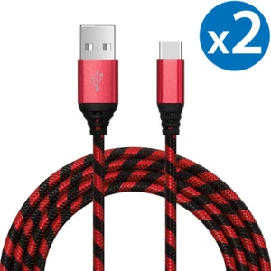2x Braided USB C Type-C Fast Charging Data SYNC Charger Cable Cord 3/6/10FT LONG - Picture 1 of 60