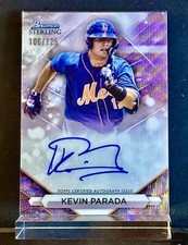 Kevin Parada 2023 Bowman Sterling Prospect Auto Wave Refractor #/125 NY Mets