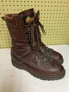 Botas con cordones de cuero Cervino de colección marrón aislante talla 9,5 punta suave - Imagen 1 de 10