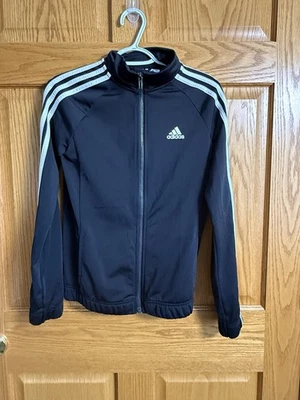 Adidas Mujer XS Chaqueta de Pista Negra 3 Rayas Fútbol Correr Entrenamiento Gimnasio Entrenamiento Foto 1 de 4