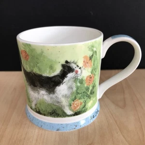 Alex Clark Cat Mug Fragrance Black & White Mellow Yellows by Queens Bone China - Picture 1 of 10