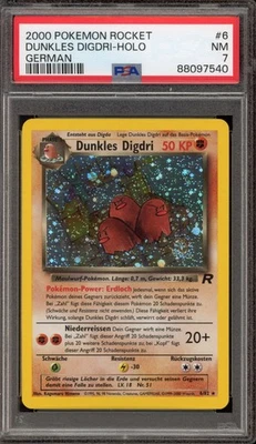 Pokemon Dark Dugtrio Dunkles Team Rocket Unlimited GERMAN Holo Rare #6 PSA 7 - Image 1 of 2
